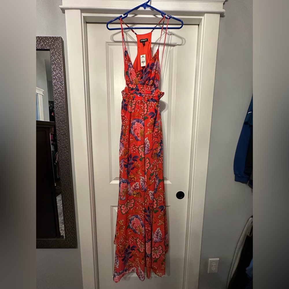 Express orange floral dress